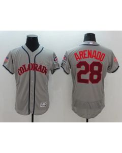 Rockies #28 Nolan Arenado Grey Fashion Stars & Stripes Flexbase Authentic Stitched MLB Jersey