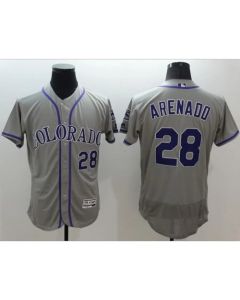 Rockies #28 Nolan Arenado Grey Flexbase Authentic Collection Stitched MLB Jersey