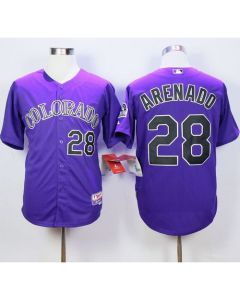 Rockies #28 Nolan Arenado Purple Cool Base Stitched MLB Jersey