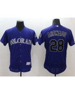 Rockies #28 Nolan Arenado Purple Flexbase Authentic Collection Stitched MLB Jersey