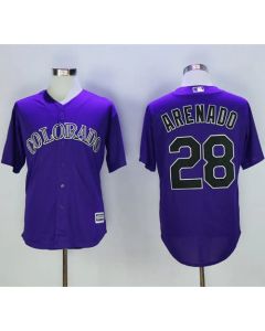 Rockies #28 Nolan Arenado Purple New Cool Base Stitched MLB Jersey