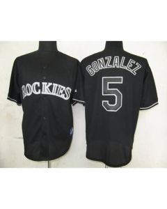 Rockies #5 Carlos Gonzalez Black Fashion Stitched MLB Jersey