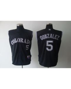 Rockies #5 Carlos Gonzalez Black Vest Style Stitched MLB Jersey