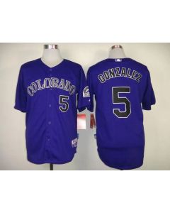 Rockies #5 Carlos Gonzalez Purple Cool Base Stitched MLB Jersey