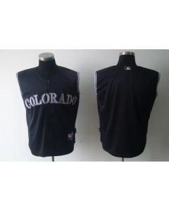 Rockies Blank Black Vest Style Stitched MLB Jersey