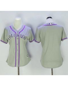 Rockies Blank Grey Women's Road Stitched MLB Jersey