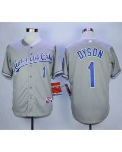 Royals #1 Jarrod Dyson Grey Cool Base Stitched MLB Jersey