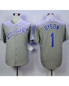 Royals #1 Jarrod Dyson Grey New Cool Base Stitched MLB Jersey