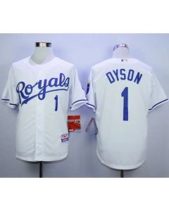 Royals #1 Jarrod Dyson White Cool Base Stitched MLB Jersey