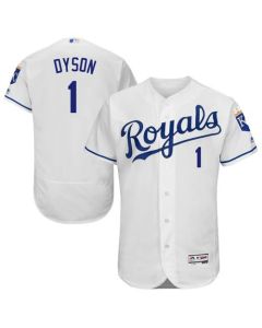 Royals #1 Jarrod Dyson White Flexbase Authentic Collection Stitched MLB Jersey