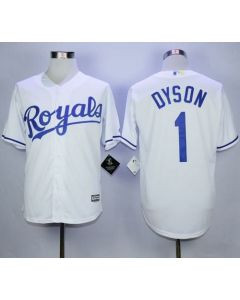 Royals #1 Jarrod Dyson White New Cool Base Stitched MLB Jersey