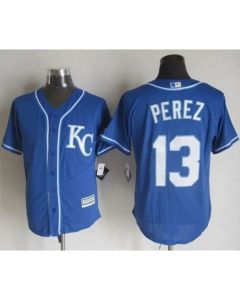 Royals #13 Salvador Perez Blue Alternate 2 New Cool Base Stitched MLB Jersey