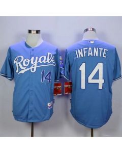 Royals #14 Omar infante Light Blue Alternate 1 Cool Base Stitched MLB Jersey