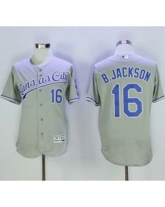 Royals #16 Bo Jackson Grey Flexbase Authentic Collection Stitched MLB Jersey