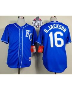 Royals #16 Bo Jackson Light Blue Alternate 2 Cool Base W/2015 World Series Patch Stitched MLB Jersey