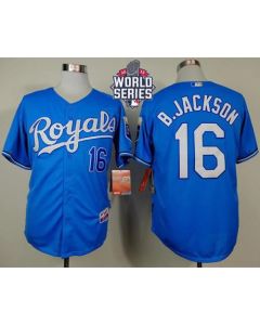 Royals #16 Bo Jackson Light Blue Alternate Cool Base W/2015 World Series Patch Stitched MLB Jersey