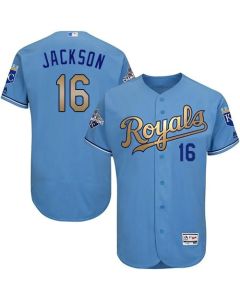 Royals #16 Bo Jackson Light Blue FlexBase Authentic 2015 World Series Champions Gold Program Stitched MLB Jersey