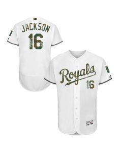 Royals #16 Bo Jackson White Flexbase Authentic Collection 2016 Memorial Day Stitched MLB Jersey