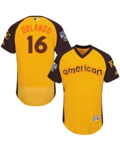 Royals #16 Paulo Orlando Gold Flexbase Authentic Collection 2016 All-Star American League Stitched MLB Jersey