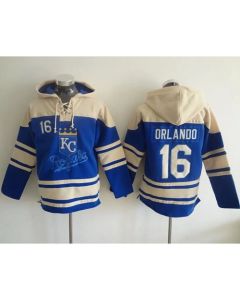 Royals #16 Paulo Orlando Light Blue Sawyer Hooded Sweatshirt MLB Hoodie