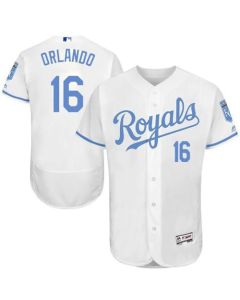 Royals #16 Paulo Orlando White Flexbase Authentic Collection 2016 Father's Day Stitched MLB Jersey