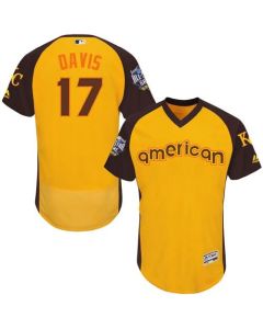 Royals #17 Wade Davis Gold Flexbase Authentic Collection 2016 All-Star American League Stitched MLB Jersey