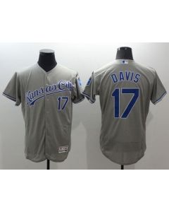 Royals #17 Wade Davis Grey Flexbase Authentic Collection Stitched MLB Jersey