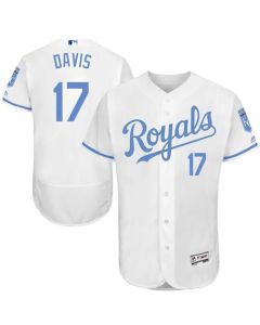 Royals #17 Wade Davis White Flexbase Authentic Collection 2016 Father's Day Stitched MLB Jersey