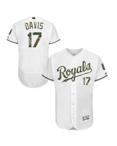 Royals #17 Wade Davis White Flexbase Authentic Collection 2016 Memorial Day Stitched MLB Jersey
