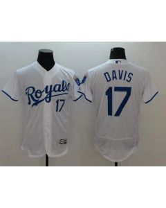 Royals #17 Wade Davis White Flexbase Authentic Collection Stitched MLB Jersey