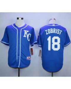 Royals #18 Ben Zobrist Blue Alternate 2 Cool Base Stitched MLB Jersey