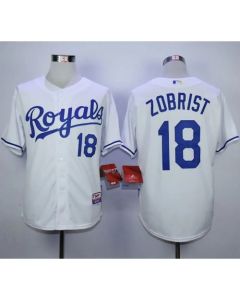 Royals #18 Ben Zobrist White Cool Base Stitched MLB Jersey