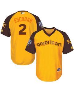Royals #2 Alcides Escobar Gold 2016 All-Star American League Stitched Youth MLB Jersey