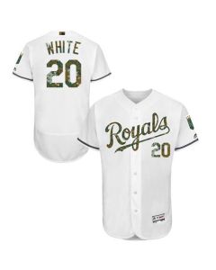 Royals #20 Frank White White Flexbase Authentic Collection 2016 Memorial Day Stitched MLB Jersey