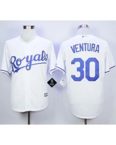 Royals #30 Yordano Ventura White New Cool Base Stitched MLB Jersey