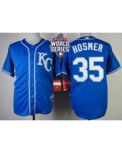 Royals #35 Eric Hosmer Blue Alternate 2 Cool Base W/2015 World Series Patch Stitched MLB Jersey