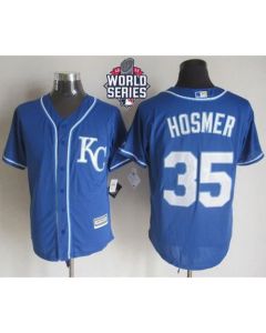 Royals #35 Eric Hosmer Blue Alternate 2 New Cool Base W/2015 World Series Patch Stitched MLB Jersey