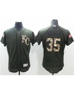 Royals #35 Eric Hosmer Green Flexbase Authentic Collection Salute to Service Stitched MLB Jersey