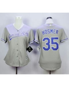 Royals #35 Eric Hosmer Grey Road Women's Stitched MLB Jersey