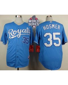 Royals #35 Eric Hosmer Light Blue Alternate 1 Cool Base W/2015 World Series Patch Stitched MLB Jersey