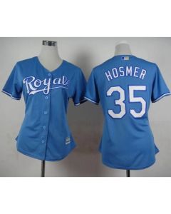 Royals #35 Eric Hosmer Light Blue Alternate 1 Women's Stitched MLB Jersey