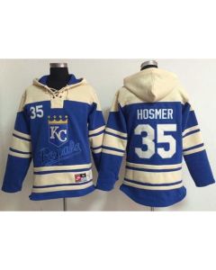 Royals #35 Eric Hosmer Light Blue Sawyer Hooded Sweatshirt MLB Hoodie