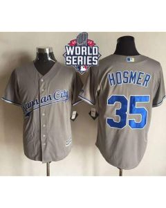 Royals #35 Eric Hosmer New Grey Cool Base W/2015 World Series Patch Stitched MLB Jersey