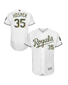Royals #35 Eric Hosmer White Flexbase Authentic Collection 2016 Memorial Day Stitched MLB Jersey