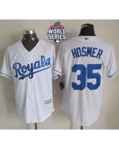 Royals #35 Eric Hosmer White New Cool Base W/2015 World Series Patch Stitched MLB Jersey