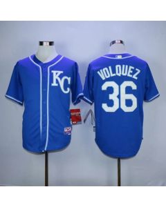 Royals #36 Edinson Volquez Blue Alternate 2 Cool Base Stitched MLB Jersey