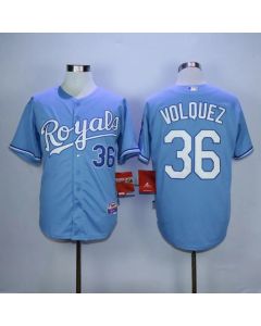 Royals #36 Edinson Volquez Light Blue Alternate 1 Cool Base Stitched MLB Jersey