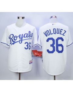 Royals #36 Edinson Volquez White Cool Base Stitched MLB Jersey
