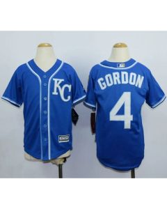 Royals #4 Alex Gordon Blue Cool Base Stitched Youth MLB Jersey