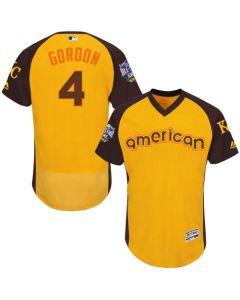 Royals #4 Alex Gordon Gold Flexbase Authentic Collection 2016 All-Star American League Stitched MLB Jersey